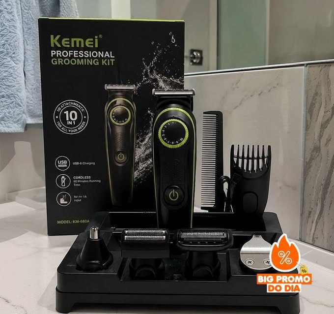🪒 Máquina De Cortar Cabelo Fazer Barba B-Max Bmc036 5 Em 1 Cor Preto
