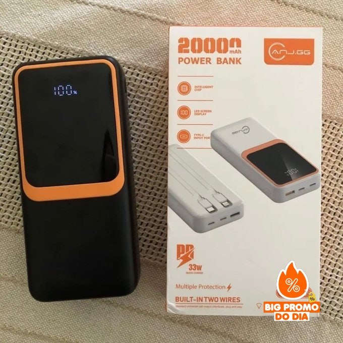 Power Bank 20.000mah Carregador Portátil Com Display digital