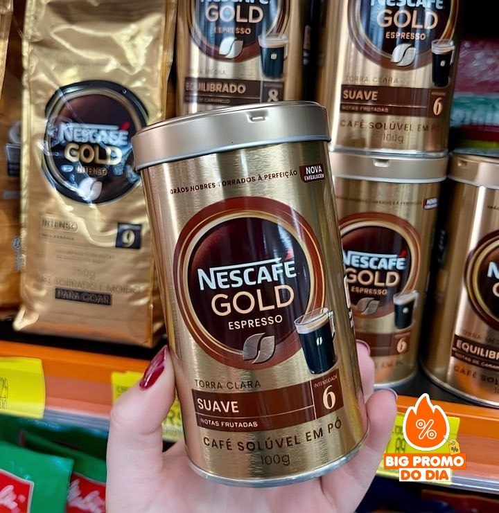 ️ Café Solúvel em Pó Nescafé Gold Espresso Suave 6 100g