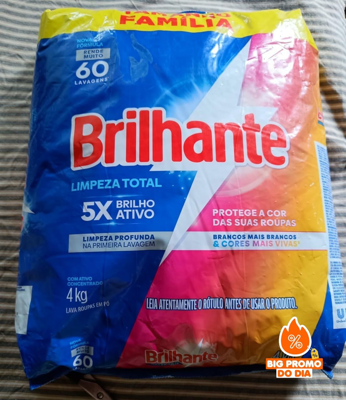 🫧 Brilhante Lava-Roupas Em Pó Roupas Brancas E Coloridas 4Kg