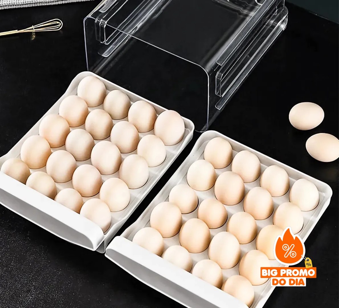 Organizador Porta Ovos 40 unidades Com Tampa