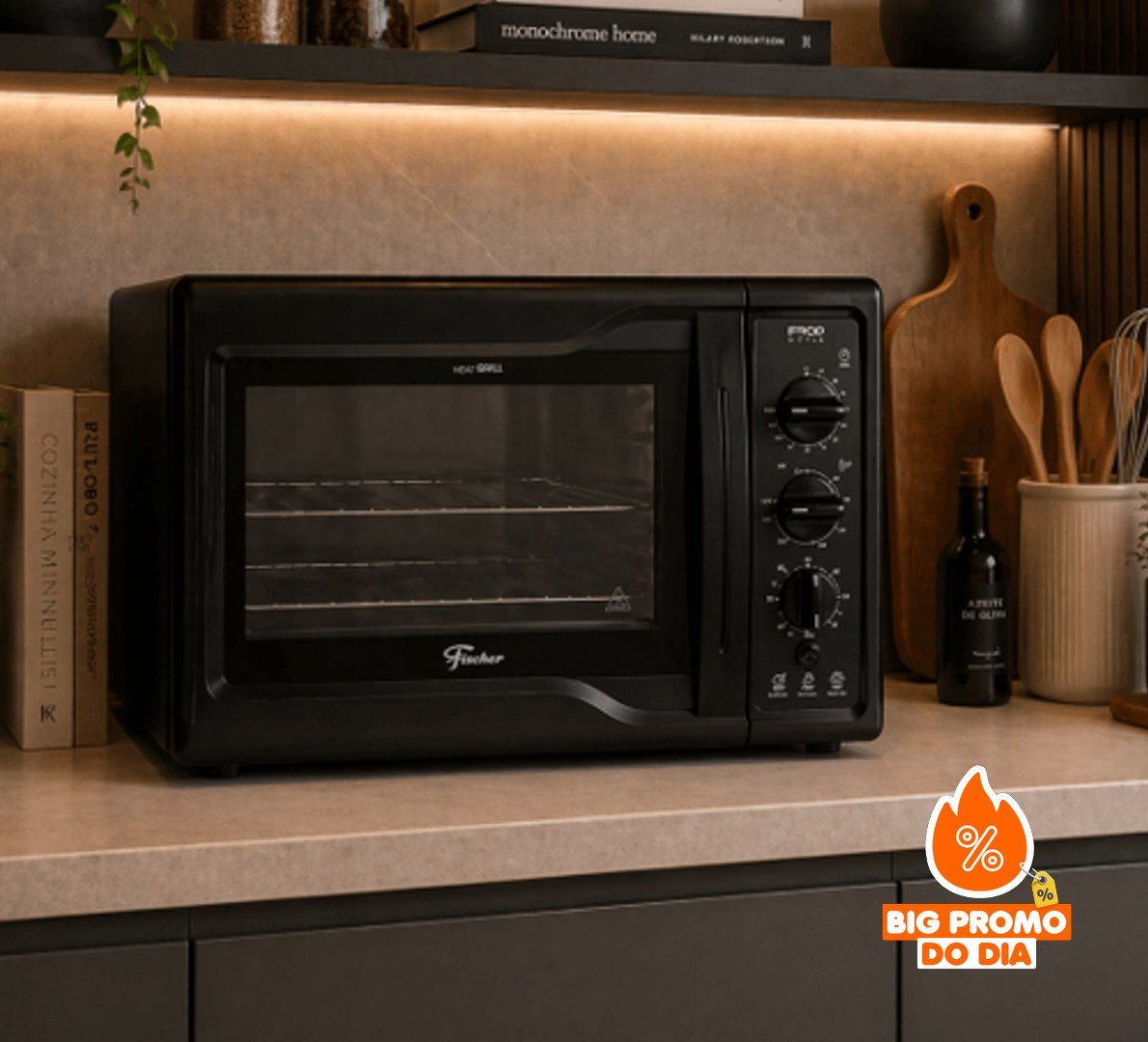 ️ Forno Elétrico Bancada Fischer Pop Grill 44L 220V