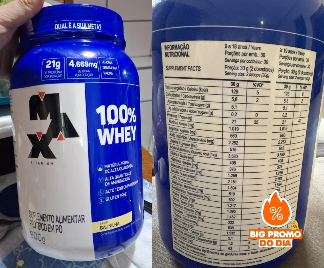 Max Titanium 100% Whey - 900g Baunilha