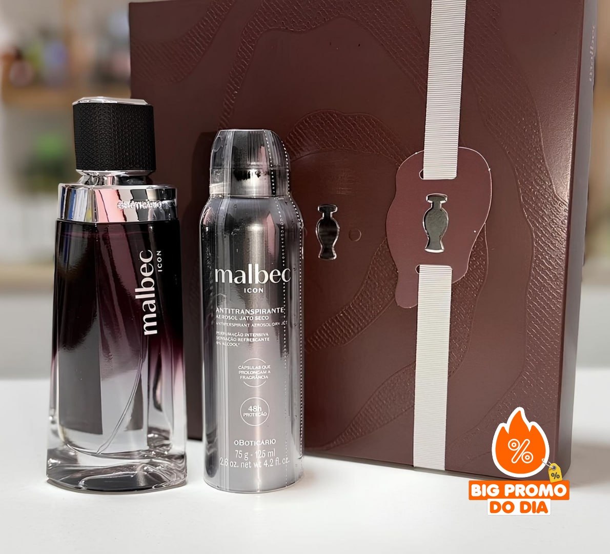 Kit Presente Malbec Icon:  Perfume 100ml + Desodorante 75g