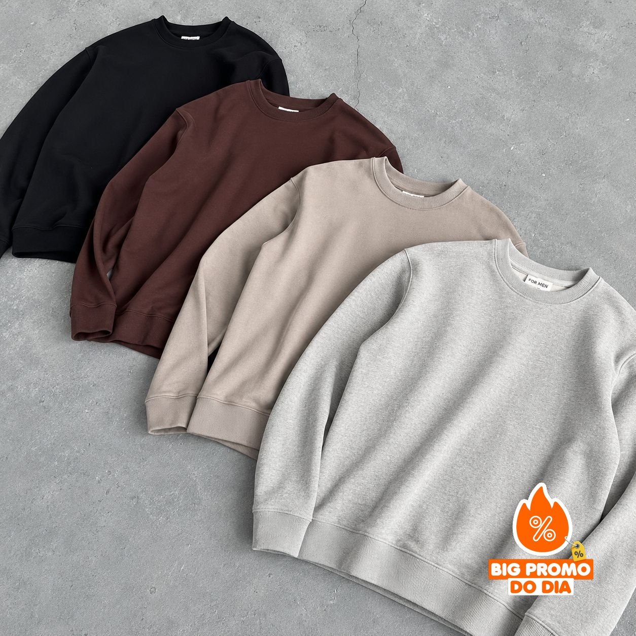 Kit 2 Moletom Gola Careca Liso