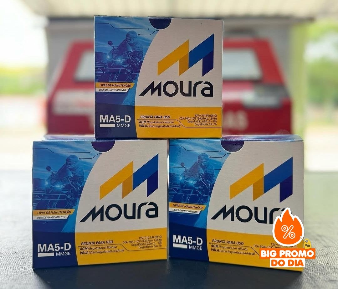 ️ Bateria Moura Titan Fan Biz Bros Fazer 125 150 160 Flex Xre