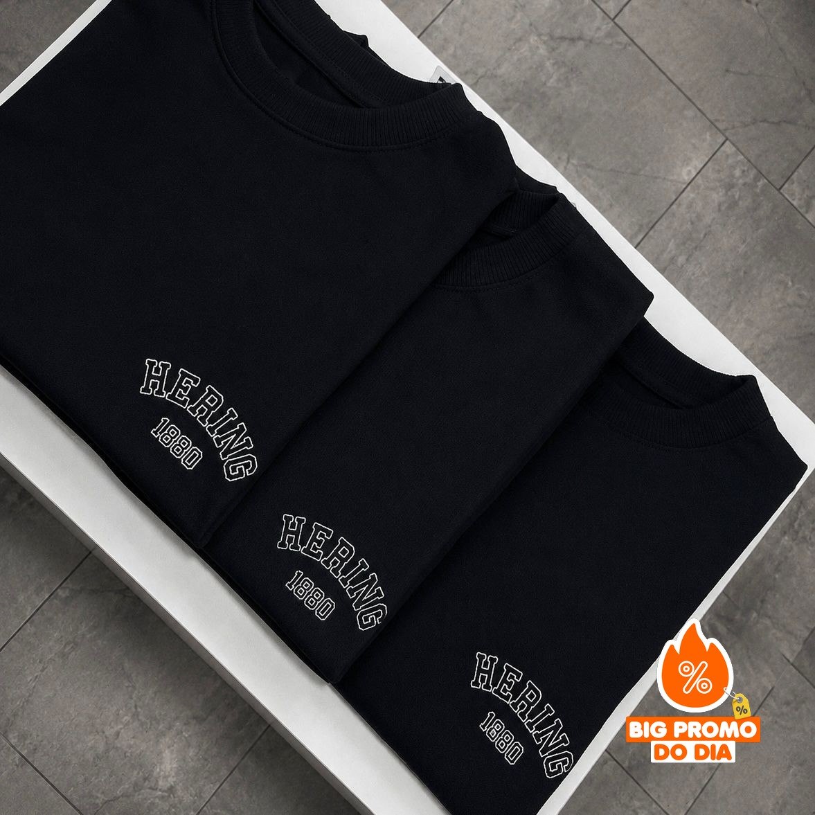 Camiseta Masc. Relaxed c/ Bordado Hering Opções de Cores