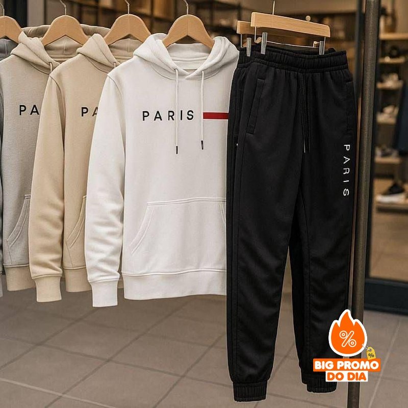 Conjunto Moletom Paris Kit Calça E Blusa
