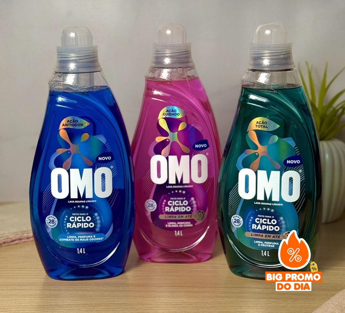 🫧 Lava-Roupas Líquido Omo Ciclo Rápido 1,4L
