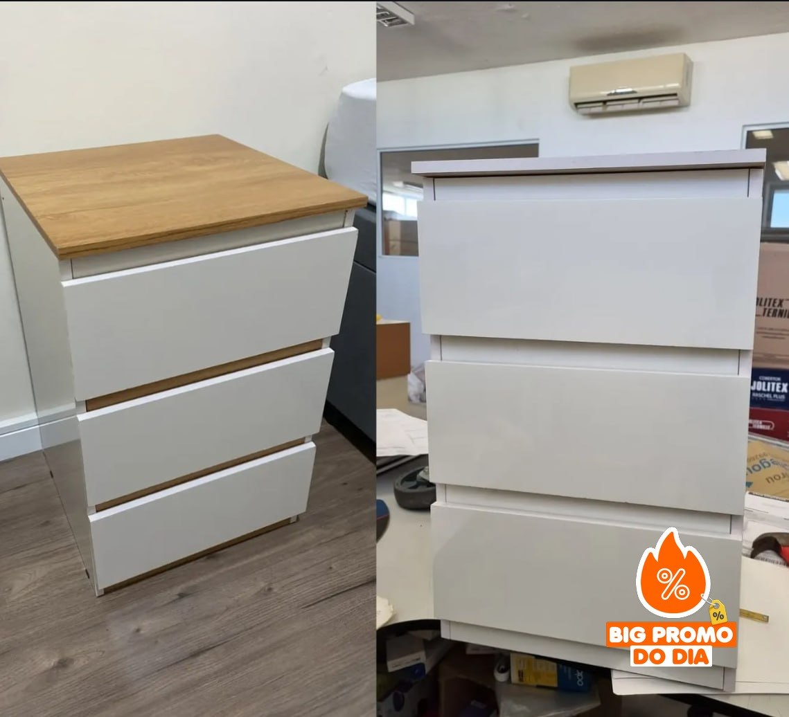 Mesa De Cabeceira Retrô Quarto Decoração 3 Gavetas - Opções de Cores