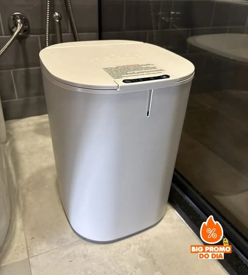 Lixeira Inteligente 16l Com Sensor Automático E Tampa Touch Branco