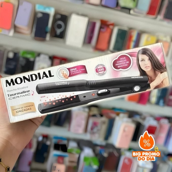 ‍ Prancha Alisadora Tourmaline Ceramic, Mondial, 30w - P-15 Preto