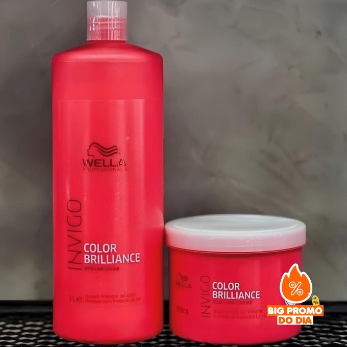Kit Wella Invigo Color Brilliance Shampoo 1L + Máscara 500g