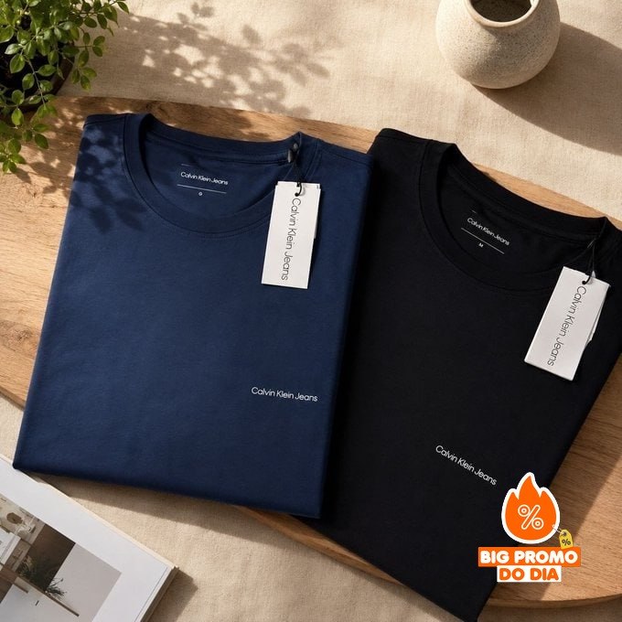 Kit 2 Camisetas Masculinas Calvin Klein Jeans