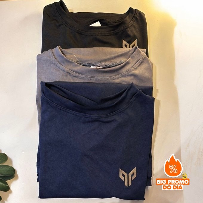Kit com 3 Camisetas Térmicas Segunda Pele Camisa Uv50