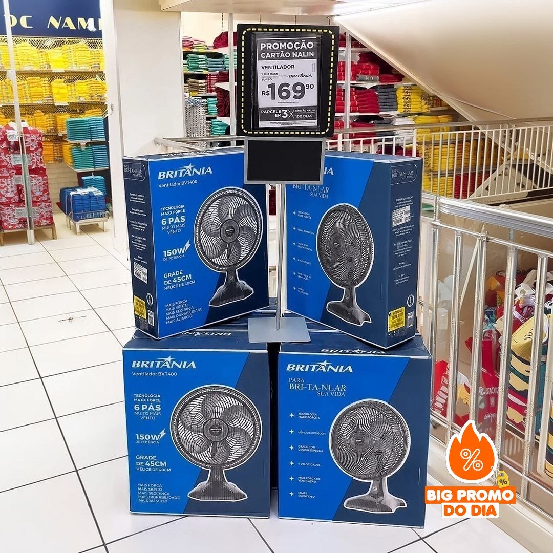 Ventilador Bvt400 Maxx Force 2 Em 1 150w Preto Britânia 127V