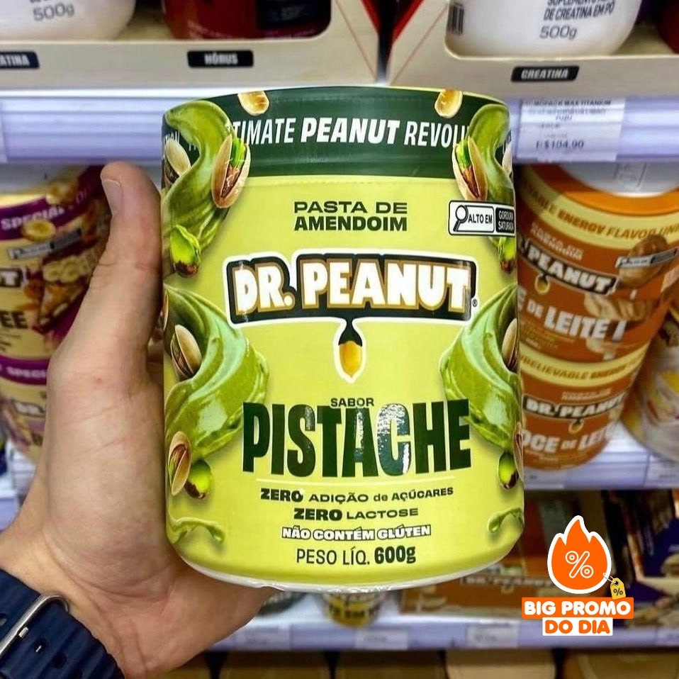 Pasta de Amendoim Dr. Peanut com Whey Gourmet, 600g de Pistache