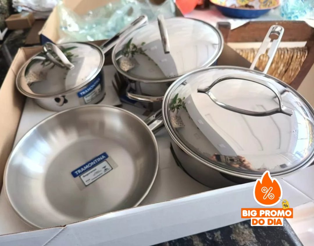 Jogo De Panelas Com 4 Peças Aço Inox Allegra Tramontina