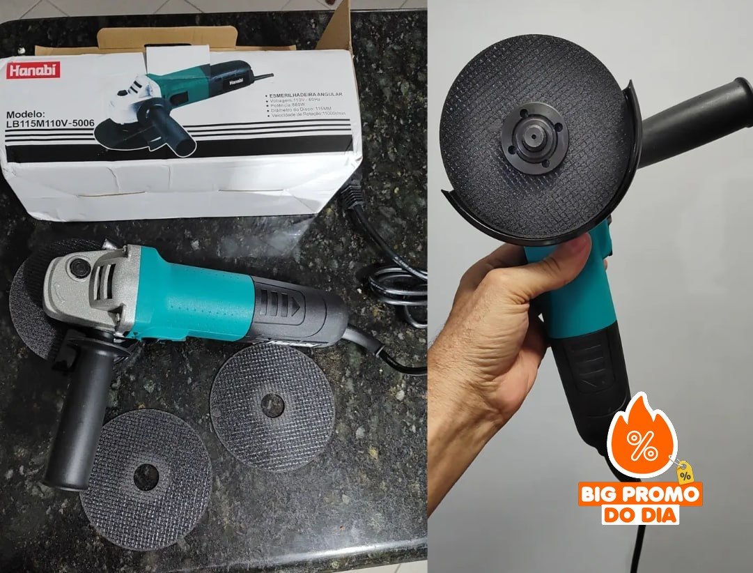 Esmerilhadeira Lixadeira Angular 880w 115mm Hanabi 220V