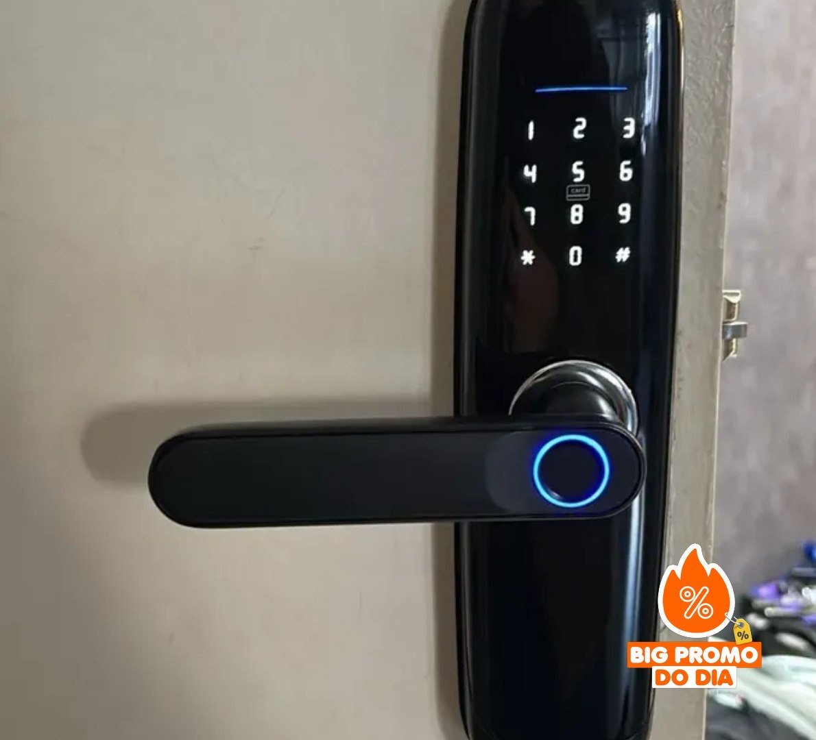 Fechadura Digital Biométrica com Senha e Cartão IC