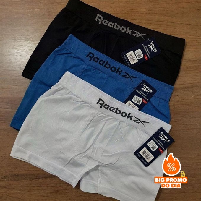 🩲 Kit 6 Cuecas Boxer Reebok Original Microfibra
