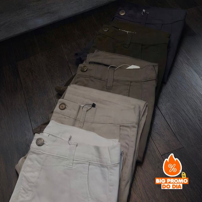 Calça Sarja Alfaiataria Bolso Faca