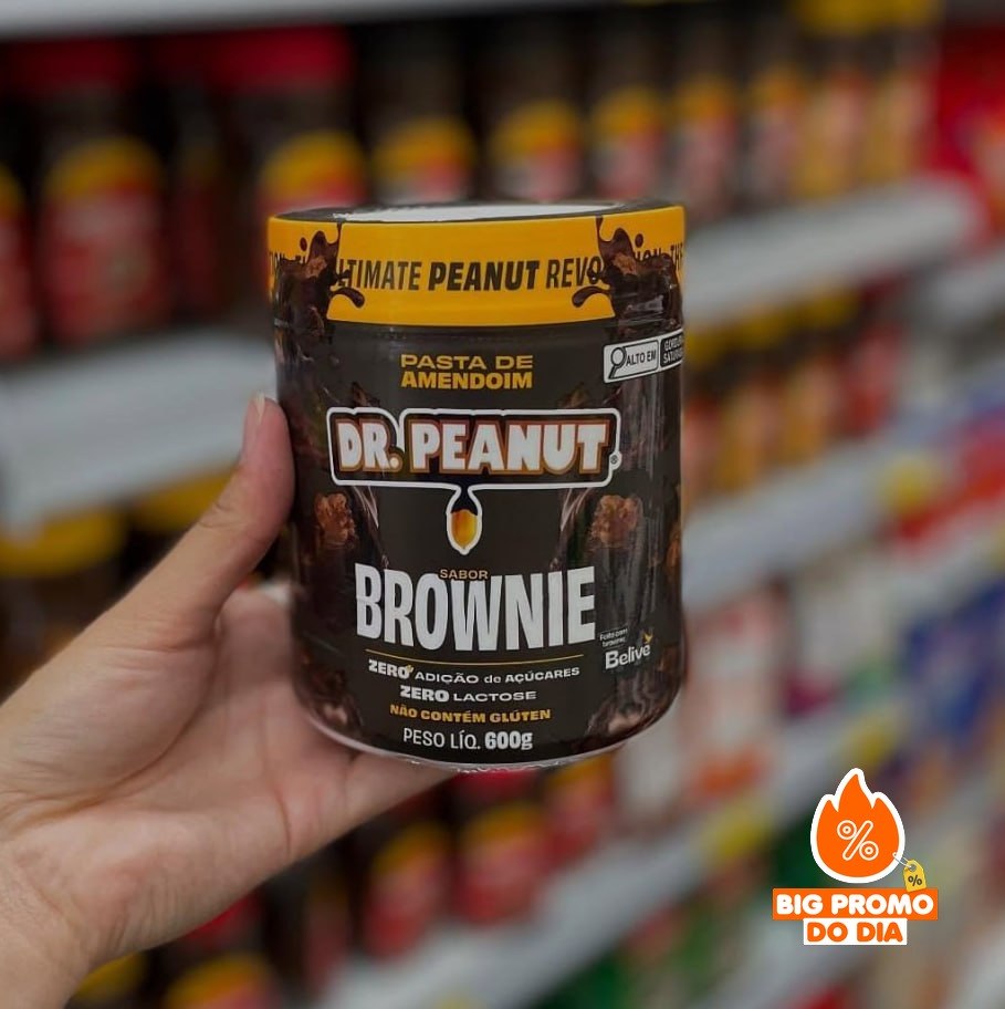 Pasta de Amendoim Com Whey Protein 600g Dr. Peanut Sabor Brownie