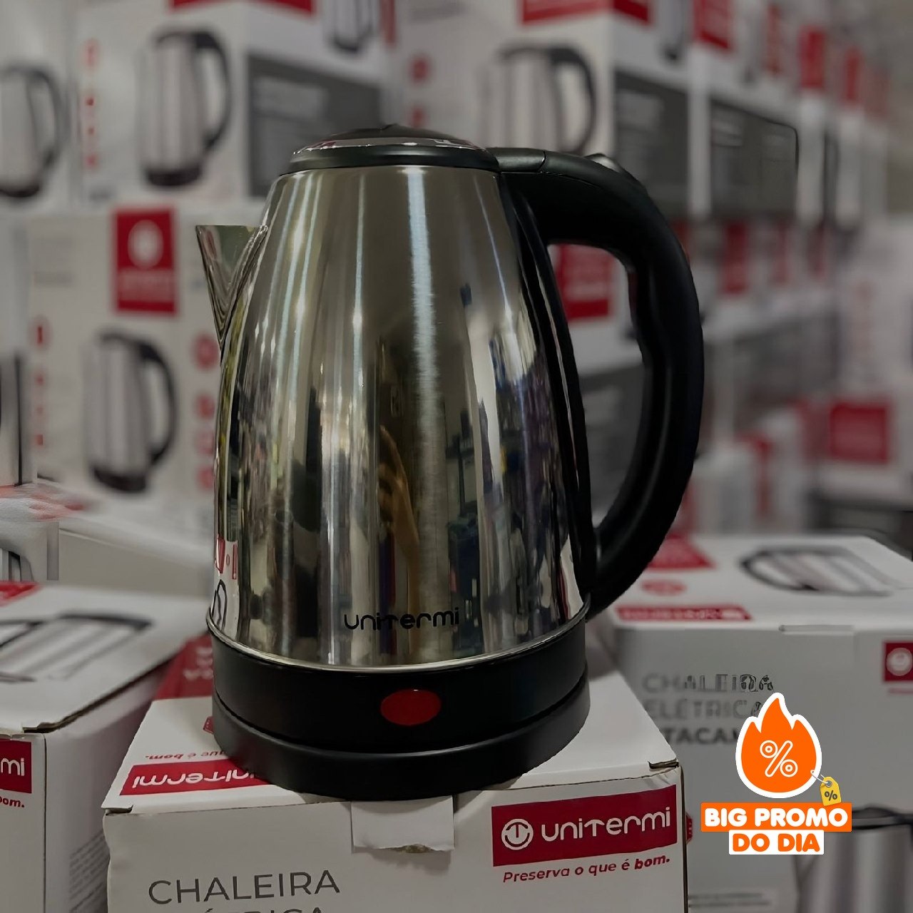 Chaleira Elétrica Inox 1,8L Unitermi 127V