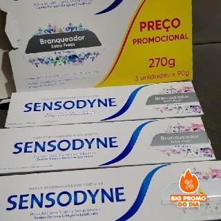 Sensodyne Creme Dental, Sensibilidade e Branqueador Extra Fresh Anti Tártaro - 3 unidades