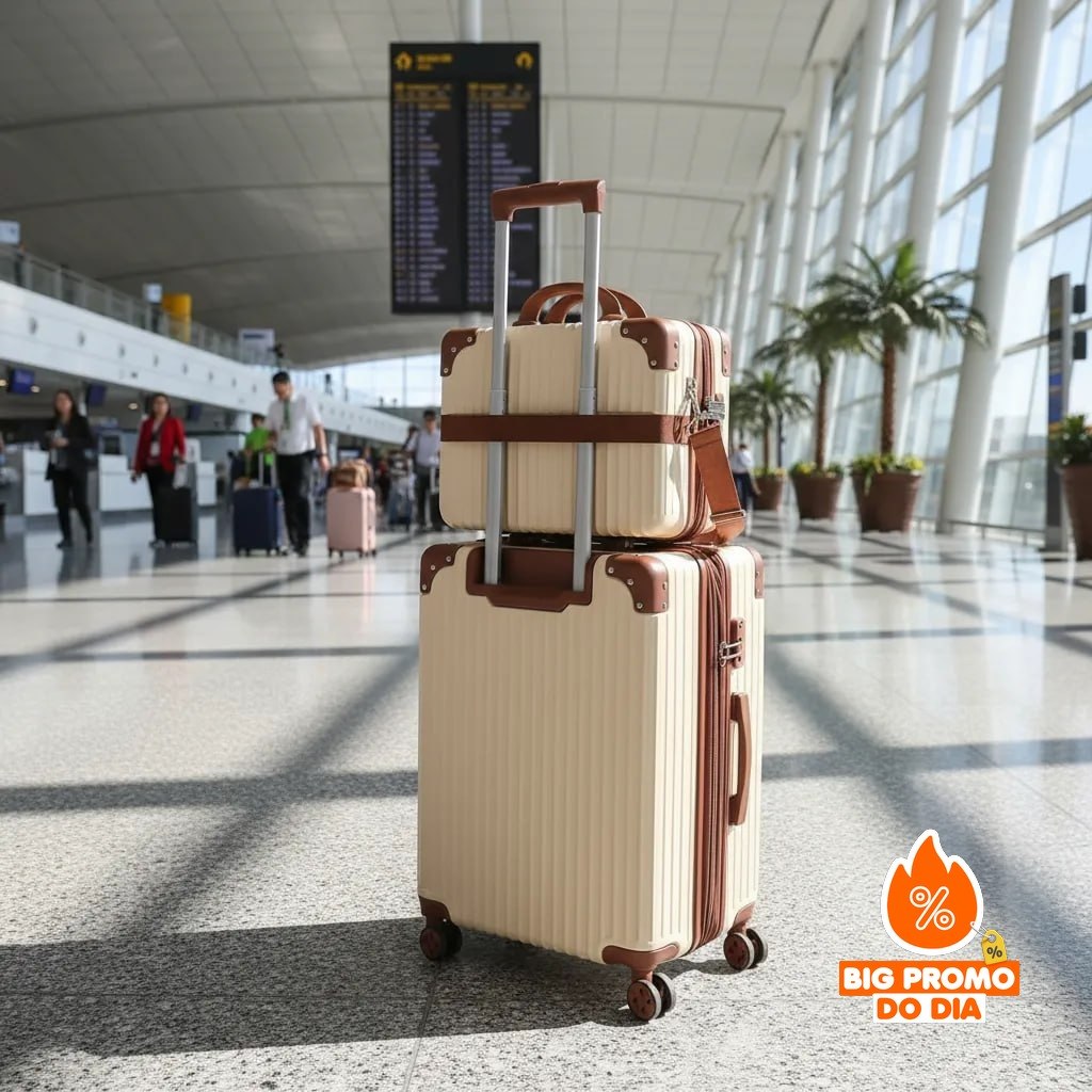 Mala de Viagem 10kg Rodas 360° Miami com Frasqueira
