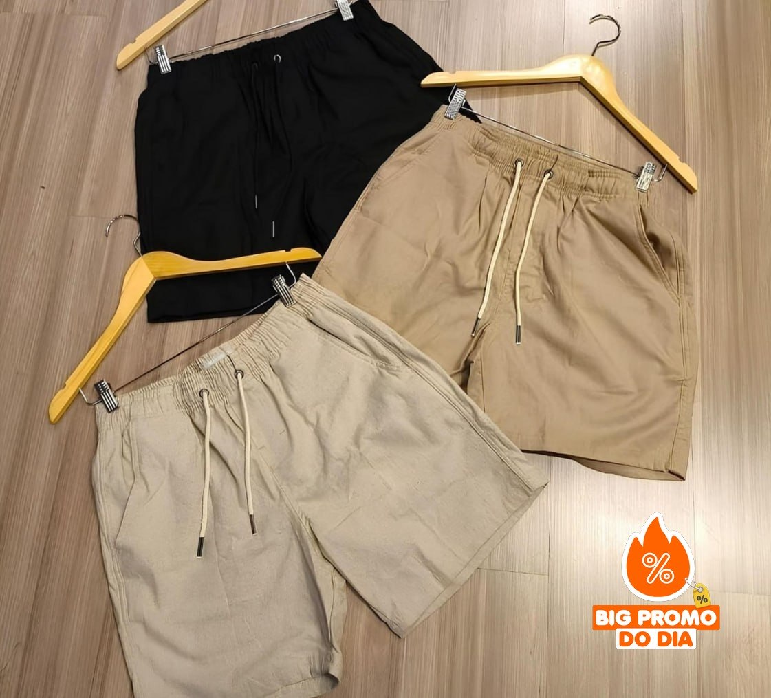 🩳 Kit com 3 Bermudas Sarja Social Brim