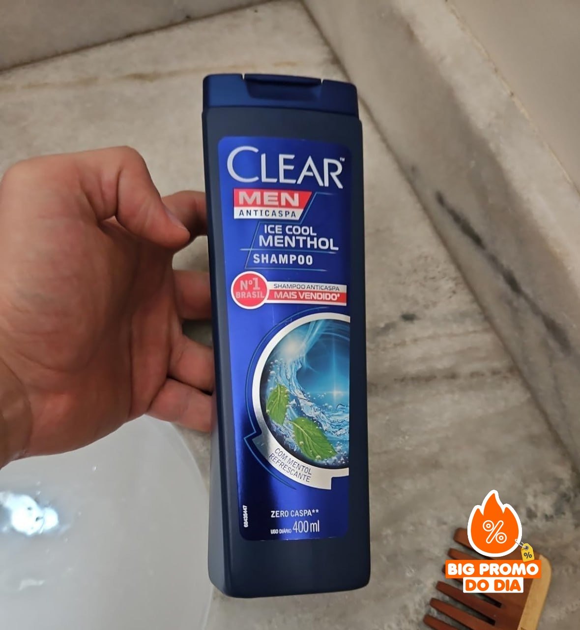 🫧 Shampoo Clear Men Anticaspa Ice Cool Menthol, 400Ml
