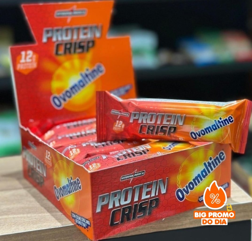 Barra de Proteína Integralmedica Crisp Bar 45g Ovomaltine - 12 unidades