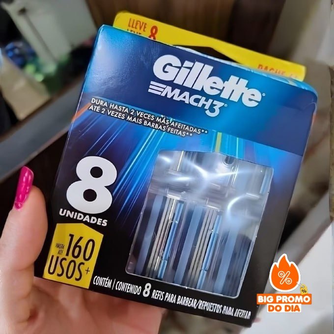 🪒 Carga p/ Aparelho de Barbear Gillette Mach3, 8 Unidades