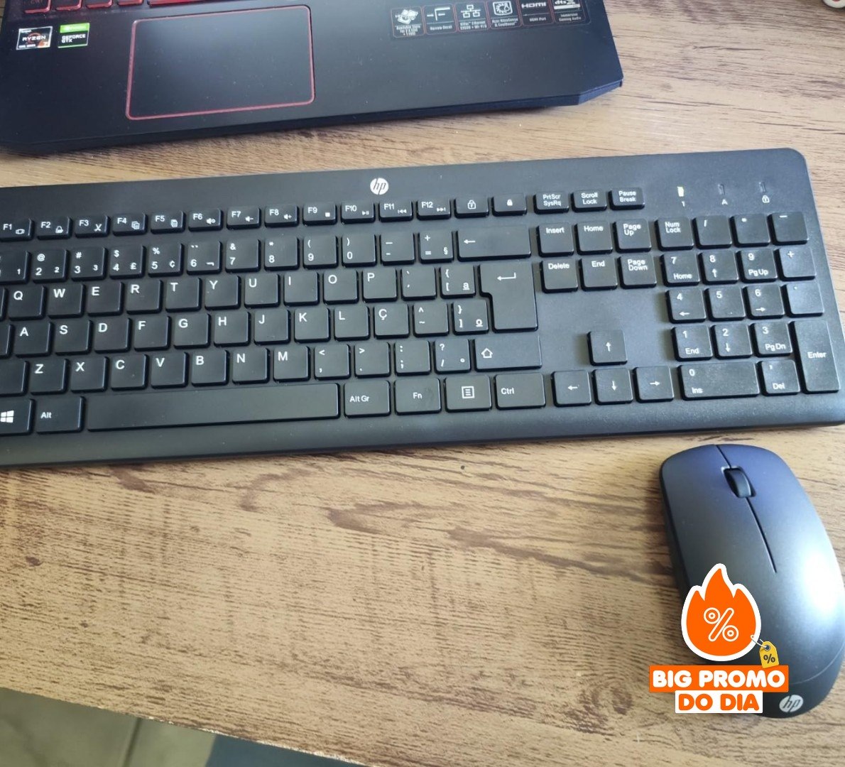 ⌨️ Combo de Teclado e Mouse Ergonômico Sem Fio HP 230