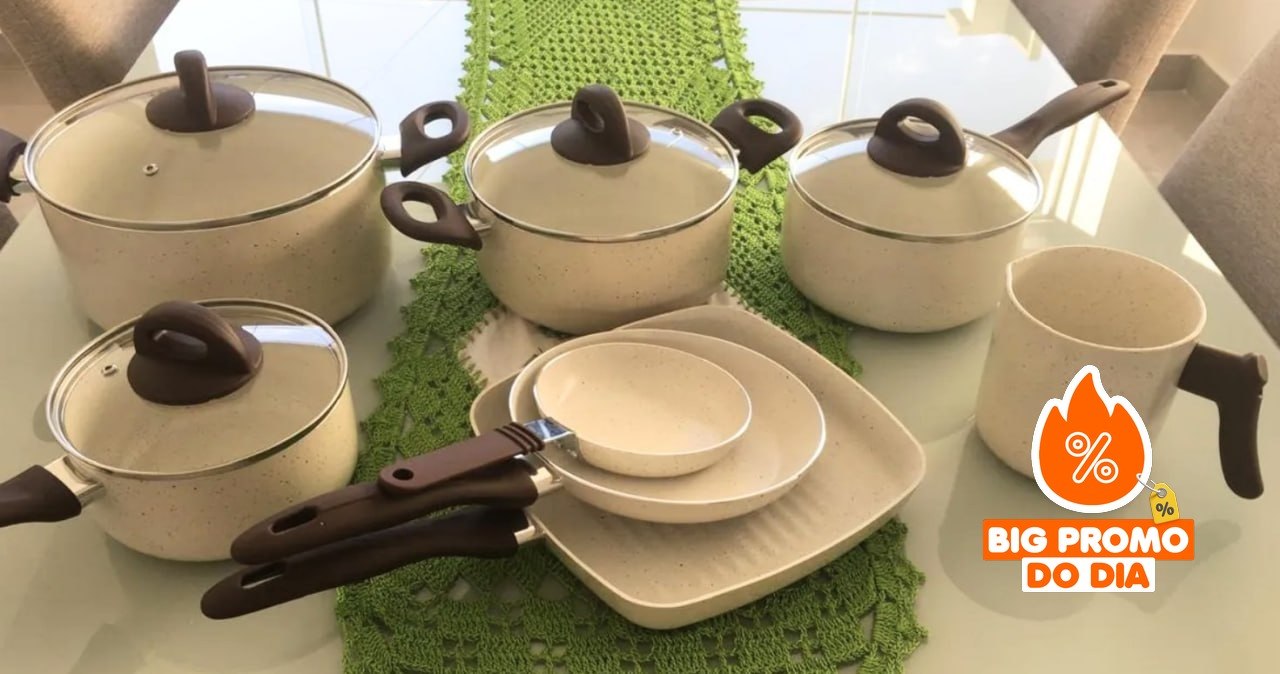 Conjunto de Panelas 8 Peças Ceramic Life Smart Plus Vanilla Brinox