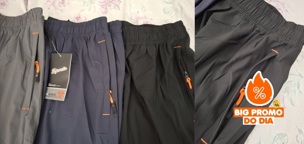 Kit com 3 Bermudas Dry Fit Secagem Rápida