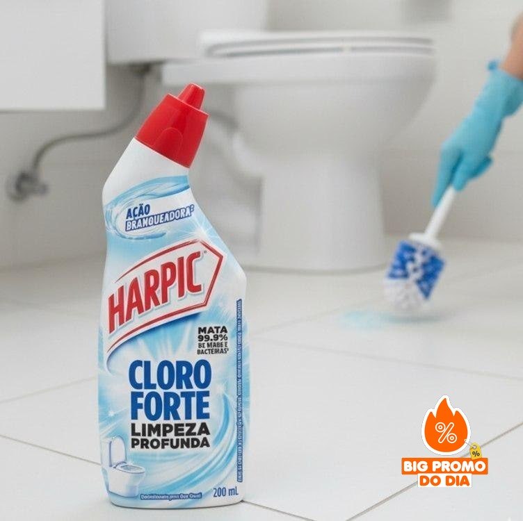 🫧 Harpic Cloro Forte, Desinfetante e Desodorizador Sanitário, 200ml