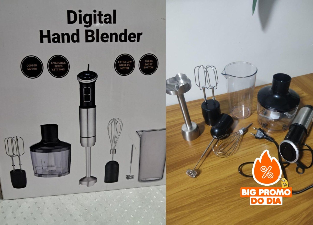 Mixer de Mão 1000W, 8 Velocidades, 220V, 6 em 1