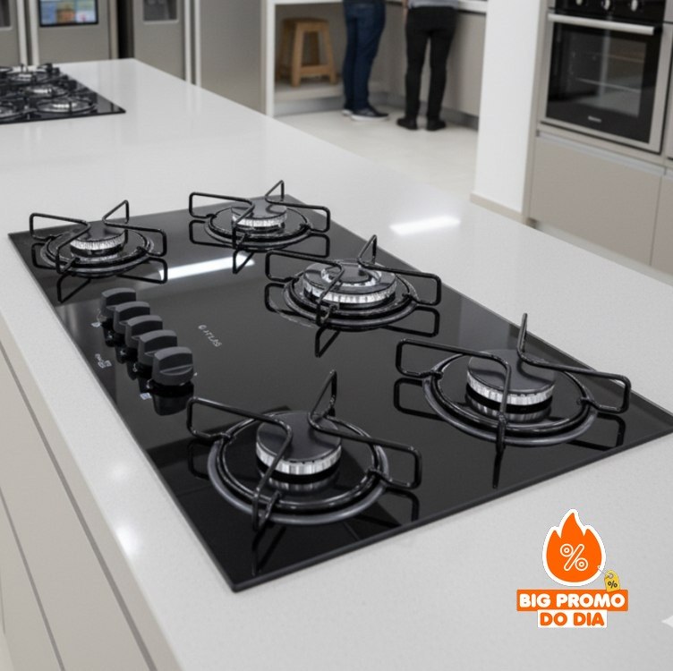 Cooktop 5 Bocas A Gás Atlas Agile Up Mega Chama