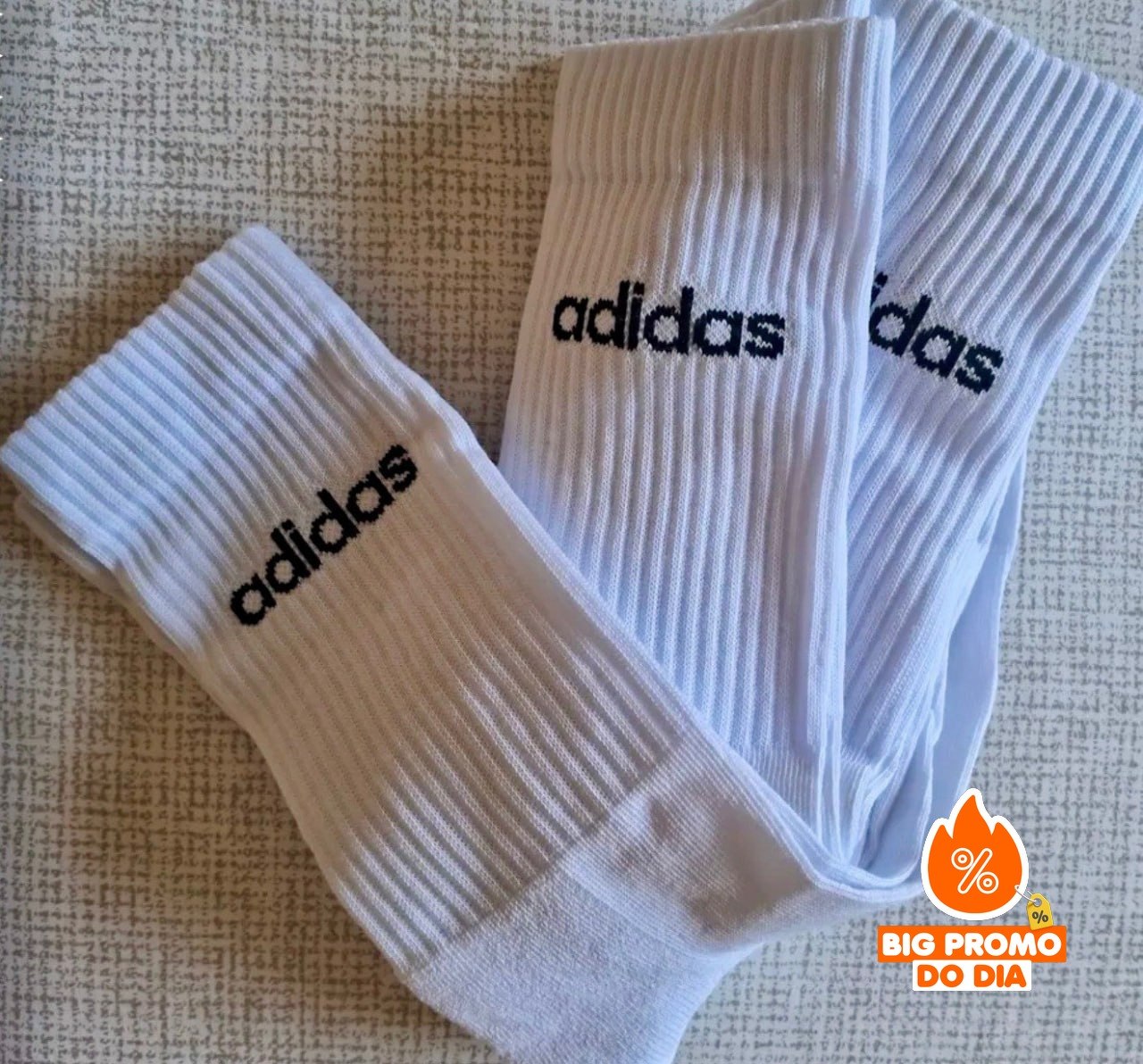 Kit com 3 Pares Meias adidas Crew