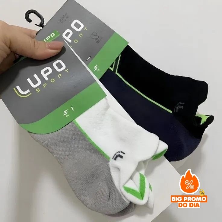 Kit com 2 Pares de Meias Lupo Dry Sport