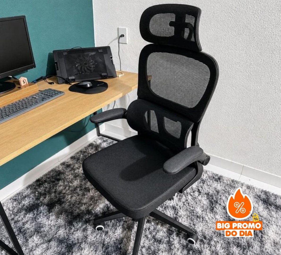 🪑 Cadeira Escritório Ergonômica Genebra B500 Luvinco Preta
