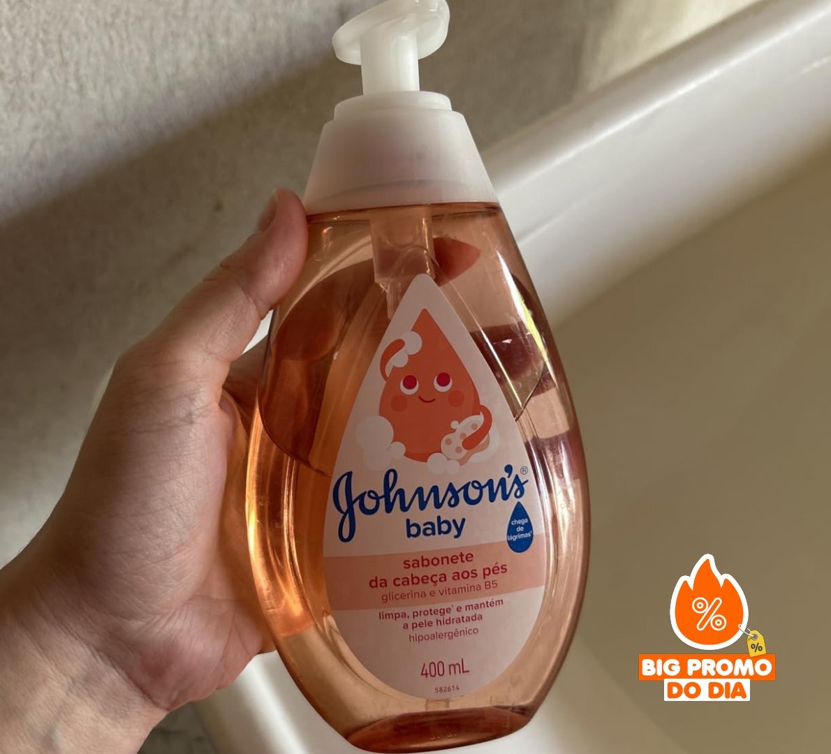 🫧 Johnson's Baby Sabonete Líquido Glicerina Da Cabeça Aos Pés 400ml