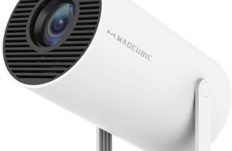 Mini Projetor Portatil 5G Wifi 6 Bluetooth 5.0 Android 11, Projetor 4K 1080P Full HD Suporte 8000 Lumens, Projetor Led Auto de Correcção Trapezóide Horizontal