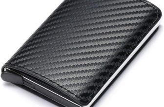 Carteira masculina com bloqueio de RFID, carteira de couro sintético de fibra de carbono