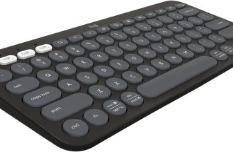 Teclado sem fio Logitech Pebble Keys 2 K380s com Conexão Bluetooth Easy-Switch e Pilha Inclusa – Compatível com PC, Mac, Chrome OS, Android, iOS e Apple TV, Layout US – Grafite