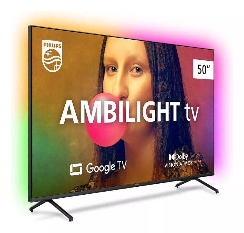 Smart Tv Philips 50 Ambilight 4k Led Google Tv 50pug7908/78 PretoEstoque no Merc...