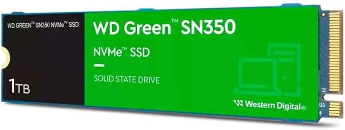 SSD WD Green SN350 1TB NVMe M.2 2280 (Leitura até 2400MB/s e Gravação até 1850MB...