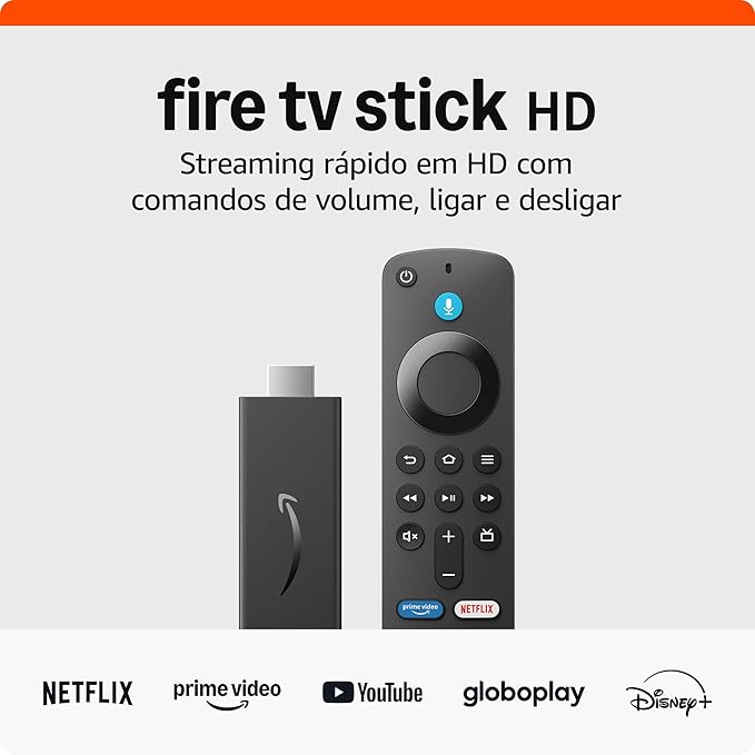 Fire TV Stick HD 1 Com controle remoto por voz com Alexa (inclui comandos de TV)...